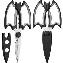Magnetic Kitchen Scissors 2-Pack – Heavy Duty Stainless Steel, Compatible with Halloween Bat Design, Includes Magnetic Sheath