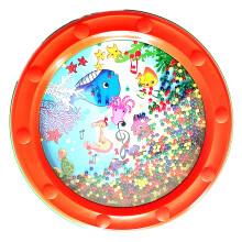 Percussore Oceanico con Perline Arancioni da 10 pollici, Tamburo Educativo con Suoni Oceanici in Plastica