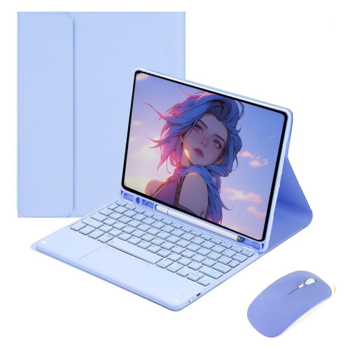 Λεπτή θήκη πληκτρολογίου συμβατή με Samsung Galaxy Tab S6Lite 10.4" (2024/2022/2020), αποσπώμενη βάση,