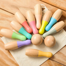 Wooden Bowling Set, Indoor and Outdoor Sports Games Toys for Ages 3 4 5 6 7 Years Old