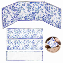 4er-Packung Mahjong-Kartenhüllen im Chinoiserie-Stil, 16 x 14 cm, weiche Stoffhülle, Grün/Blau/Rosa – kompatibel mit Standard-Mahjong-Karten