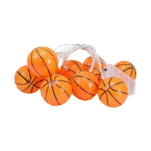 4.9FT Soccer Ball String Lights, Battery-Powered LED Sphere Lights for Bar/Party/Home Decor, Orange, compatible with standard batteries