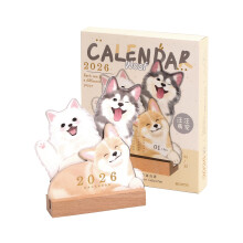 2026 Cute Cat Wall Calendar with Wooden Stand, 4x6", Tear-Off Pages, Desktop Decor & Gift for Cat Lovers — Compatible with Home/Office