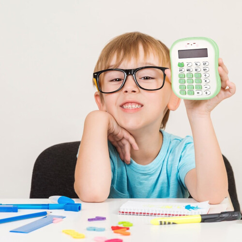 AuroraX Small Desk Calculator Cute Office Basic Calculator,Electric Standard 4 Function Calculator Study College Learning Supplies