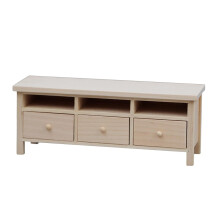 Puppenhausmöbel im Maßstab 1:12: Miniatur-TV-Schrank aus unbemaltem Holz, Wohnzimmer-Aufbewahrungsschrank, TV-Ständer für Dekoration, Spielzeug,