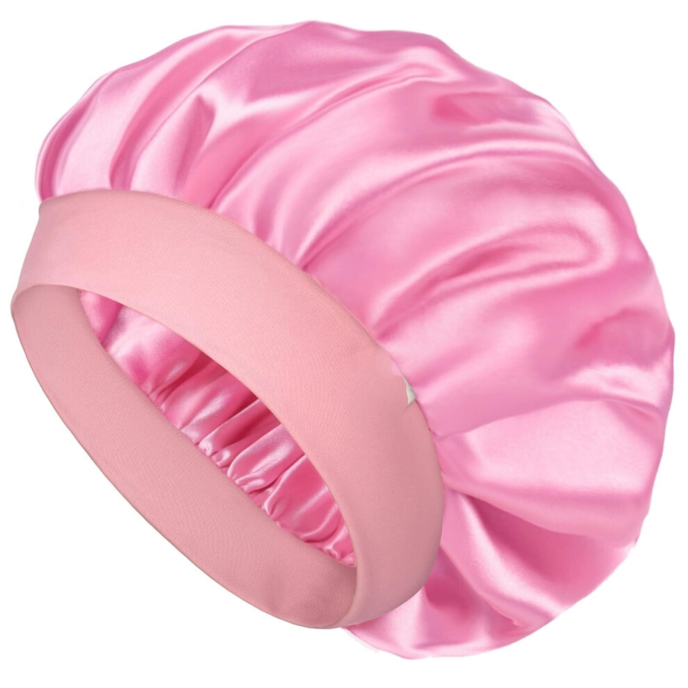 Black Bonnet For Men Hair Bonnet For Sleeping Double Layer Satin Bonnets For Women Curly Hair Braids,