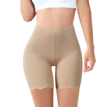 Women's Slip Shorts for Under Dresses, Beige Thigh-Support Shapewear Shorts, Size 2XL
