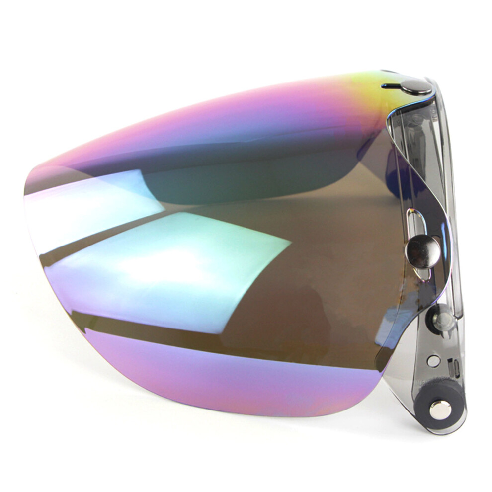 Open Face Helmet Visor Bubble Lens 22X21cm Uv Anti-Fog Scratch 3-Snap 3571387646183