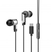 USB-C trådbundet spelheadset med mikrofon, 10 mm metallsubwoofer, brusisolerande in-ear-hörlurar – kompatibel med mobil, PC, videospel