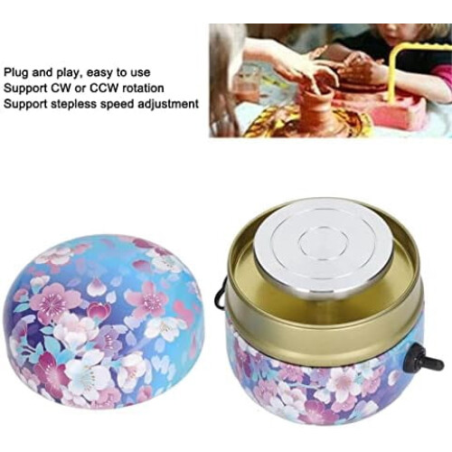 Mini Pottery Wheel Machine Adjustable Speed with Tray 2