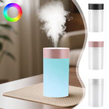Mini humidificateur USB à lumière colorée – Portable, silencieux, lumière d'ambiance, compact (7,6 x 12,7 cm), gris, compatible avec