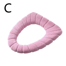 Protège-siège de toilette en tricot doux, chaud et extensible, lavable, plus épais, forme en O
