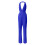 Macacão feminino casual de cor sólida com calça reta e design simples e requintado (Azul, G) 1