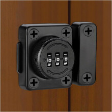 Mechanical Password Cabinet Lock, Rotary Lock for Double Doors, Keyless Combination Door Lock, Black