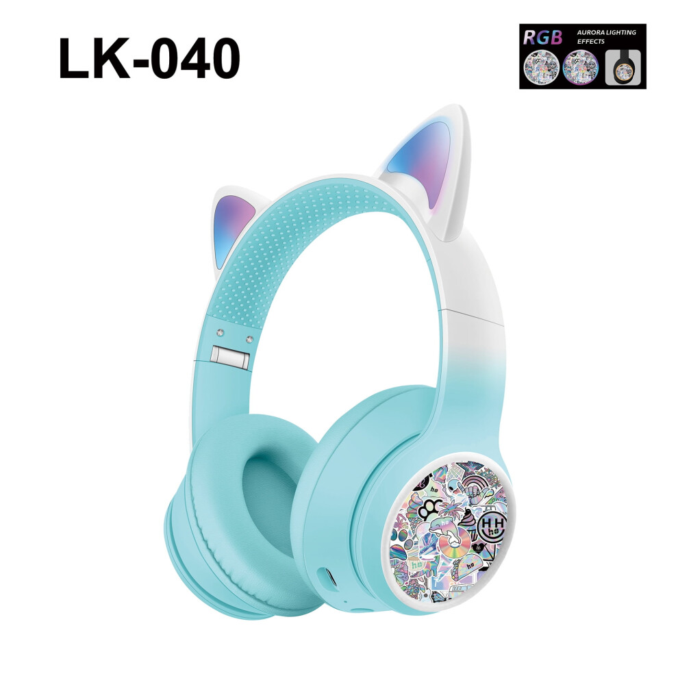 Cute Cat-Ear Bluetooth Headphones with RGB Lights, 50H Battery, 40mm Drivers, Soft Foldable Design, Compatible with Smartphones, Tablets, Laptops-image-OPC-PSDPYVB-NEW