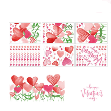 6-Pack Heart-Shaped Static Cling Window Stickers, Compatible with Smooth Glass Surfaces, for Valentine's Day, Weddings & More