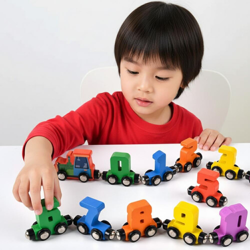 Mini 12Section Magnetic Digital Mini Train, Building Car,KIDS Toy Assembly 2