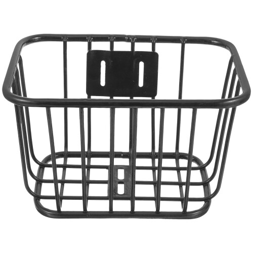 Metal Bike Basket Front Black Durable Bicycle Handlebar Container
