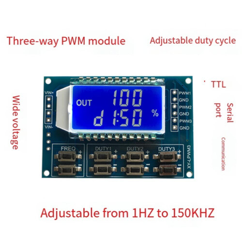 High Accuracy Square Wave Signal Generator Adjustable PWM Output LCD Display 2