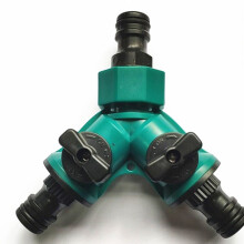 Raccord en Y pour tuyau d'arrosage, adaptateur à 2 voies, déviateur d'eau pour arrosage extérieur, plastique ABS, robinet à connexion rapide 3/4".
