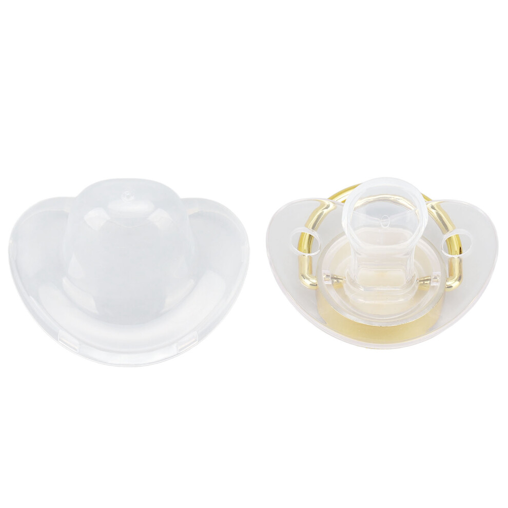 Baby Pacifier With Rhinestone Nipple, 6-18 Months, Pp Silicone Alloy Golden