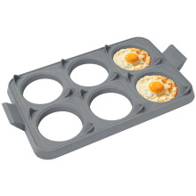 Silicone Egg Molds, 6-Hole Nonstick Rings for Frying Eggs, Compatible with Blackstone Griddle Cookware, Heat Resistant, Great for Pancakes