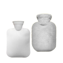 Winter Rubber Hot Water Bottle with Soft Cover, Leakproof for Hot/Cold Compress – Menstrual Cramps, Neck/Shoulder Pain Relief, Grey (30x20x4cm)