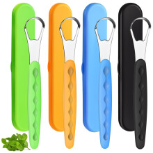 4-Pcs Stainless Steel Tongue Scraper Set for Adults & Kids, Reduces Bad Breath, Includes Travel Cases – Orange/Black/Green/Blue