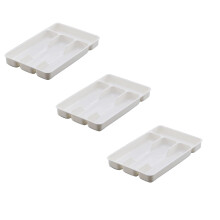Small Cutlery Tray Kitchen Spoon forks Cutlery Separation Finishing Rack 4 Compartments Utensil Storage Box Drawer Organizer 6.9*10.6inch