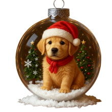 Hand-Painted Dog Crystal Ball Snow Globe – Pet-Themed Home Decor & Dog Lover Gift