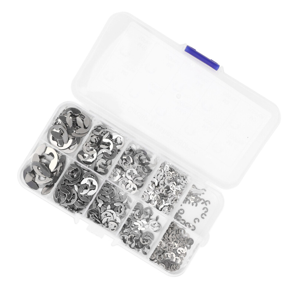 E Clip And Washer Set 580Pcs Stainless Steel Storage Box Fixing Kit 8781387645757