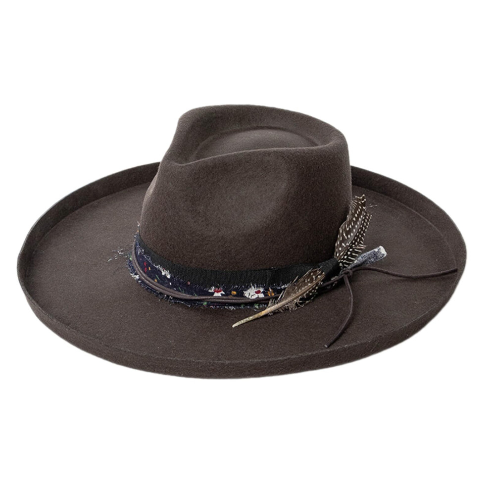 Wool Homburg Panama Hat. Exotic Maillard Style. For Men And Women. Unisex. Photo Props And Headwear Light