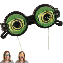Blinking Glasses with Eyes, Funny Crazy Eyes Blinking Glasses, Novelty Shaking Eye Glassess, Gifts for Party (Green)