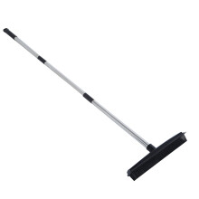 Telescopic Floor and Carpet Broom for Pet Hair and Dust Removal, Black
