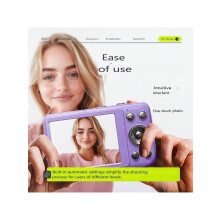 1080P 2,4" digitalkamera, 48 MP AF + 32 GB, 16X zoom, USB-C, kompakt vloggkamera for nybegynnere – kompatibel med Windows/macOS
