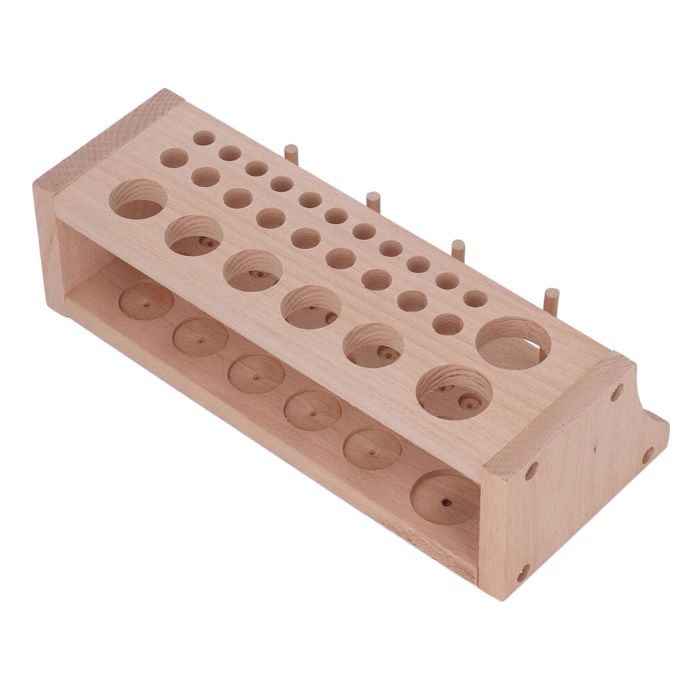 Leather Tool Holder 3 Grid 98 Holes Beech Wooden Craft Storage Stand 8031387645890
