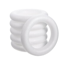 FRCOLOR DIY Foams Round Rings for Handmade Garland Ring Ornaments Craft Projects White 6pcs