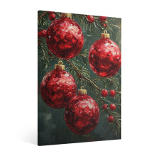 Vintage Christmas Wall Art Canvas Print – Retro Holiday Decor for Living Room, Kitchen, Bedroom; Compatible with Xmas Themes