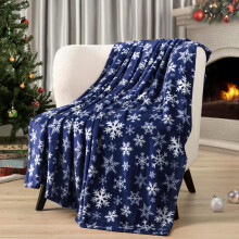 Christmas Plush Blanket Red Blue 39x51Inch Soft Warm Throw for Holiday Decor and Cozy Winter Comfort