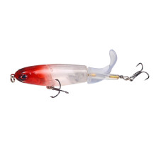 DAMAI 8Pcs Bass Fishing Lures – Floating Popper with Rotating Tail, 3D Minnow Baits, Treble Hooks, Saltwater & Freshwater Compatible