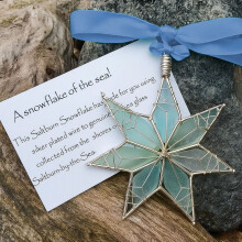 Sea Glass Pendant Ornament for Christmas Tree, 1 piece