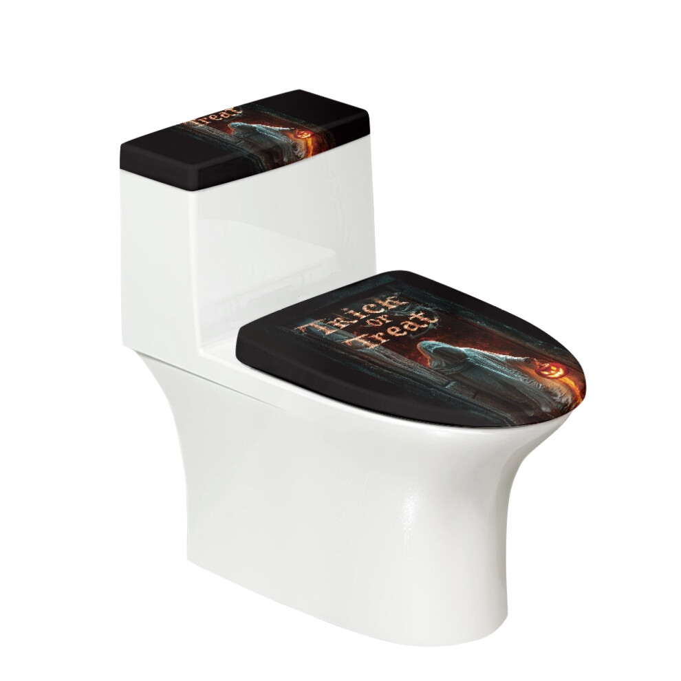 Toilet Lid Dust Cover Set Polyester Stretch Universal 2 Pack 9336866191202