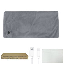 DAMAI USB-C Heated Throw Blanket, 3 Heat Levels, 10s Fast Heat, Portable & Machine Washable – White, compatible with USB-C
