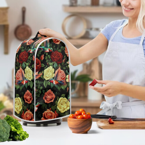 Hand Strap Dust Cover Multifunctional Polyester for Home Kitchen, Hummingbird and Rose 2