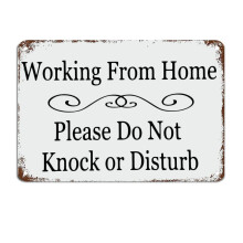 Home Office “Do Not Disturb” Metal Tin Sign – 12x16 in, Rustic Aluminum Wall Art, Motivational Decor