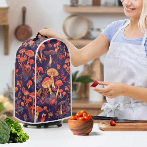 Forest with Mushrooms Food Processor Cover for Kitchen, Home Kitchen Waterproof Spill-Proof 2