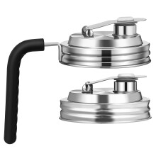 2pcs Wide Mouth Mason Jar Pour Spout Lids Stainless Steel Canning Lids For Canning And Storage Compatible With Regular Mouth