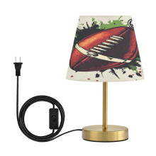 Modern Minimalist Cone Desk Lamp with Antique Bronze Base & Linen Shade, Compatible with US Outlets