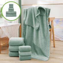 8-Piece Velvet Square Bath Towel Set – Soft, Absorbent, Plain Design for Bathroom & Face, Compatible with Standard Towel Racks