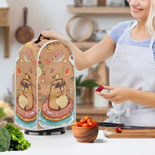 Handle Food Processor Cover Durable Kitchen Accessories for Kitchen Home, Groundhog on Donut Float 2